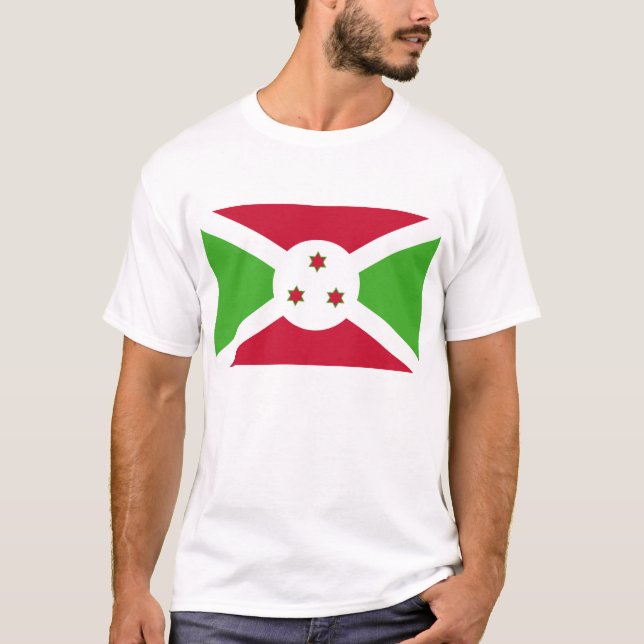 T Shirt with Flagga of Burundi (Framsida)