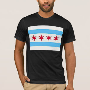 T Shirt with Flagga of Chicago, USA