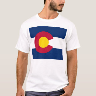 T Shirt with Flagga of Colorado State USA
