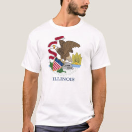 T Shirt with Flagga of Illinois State USA