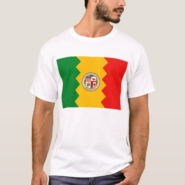 T Shirt with Flagga of Los Angeles, California, US (Framsida)