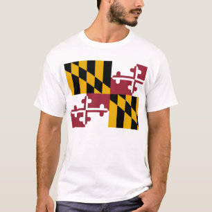 T Shirt with Flagga of Maryland State USA