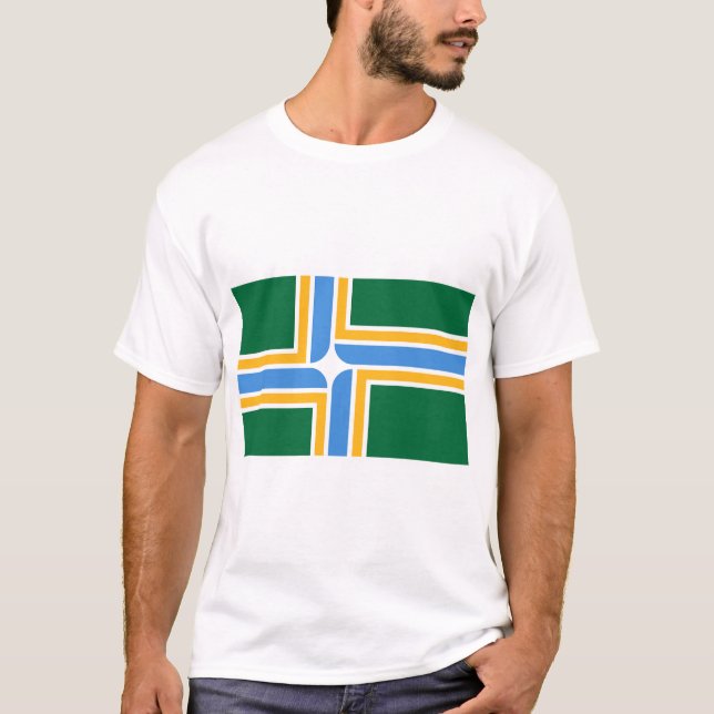 T Shirt with Flagga of Portland, Oregon (Framsida)