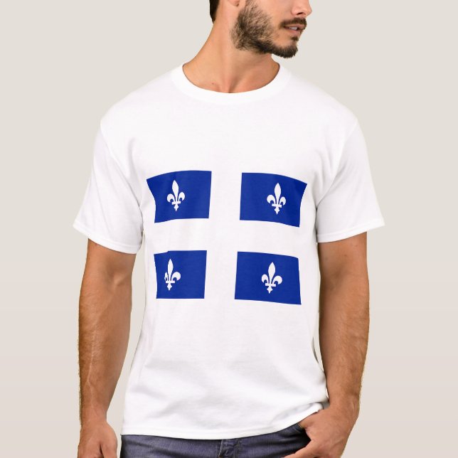 T Shirt with Flagga of Quebec, Kanada (Framsida)