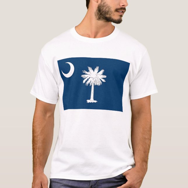 T Shirt with Flagga of South Carolina State USA (Framsida)