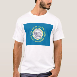 T Shirt with Flagga of South Dakota State USA