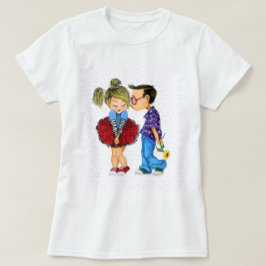 T-Shirt with Romantic Couple - Kärlek - Kiss