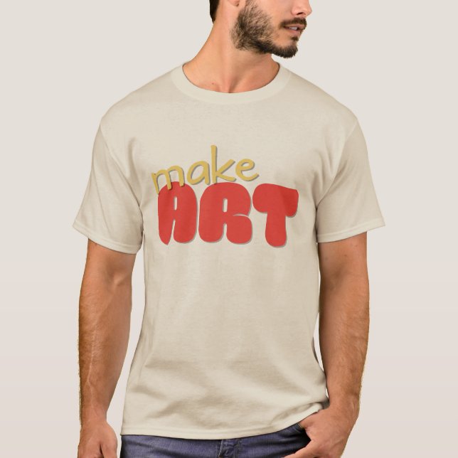 T-SHIRT with text: make art (Framsida)