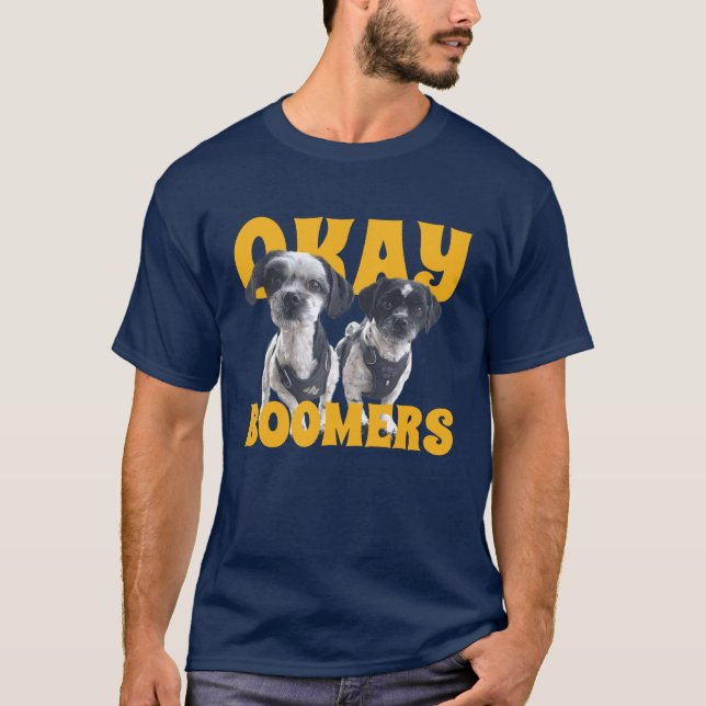 T-SHIRT with two Boomers (little dogs) and text (Framsida)