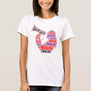 T-Shirt Women vaknar upp och talar upp röd lila sv
