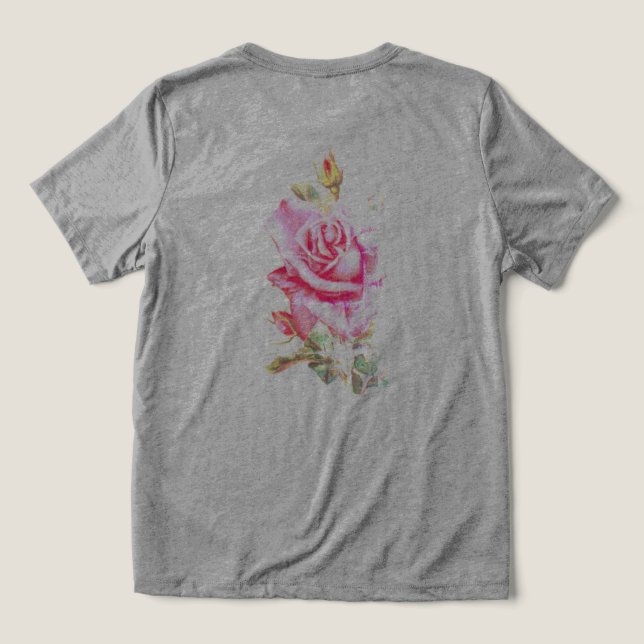 T SHIRT WOMENS BELLA TRI FLOWER DESIGN (Design Baksida)
