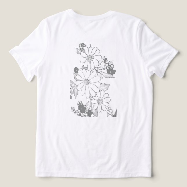 T SHIRT WOMENS BELLA TRI FLOWER DESIGN (Design baksida )
