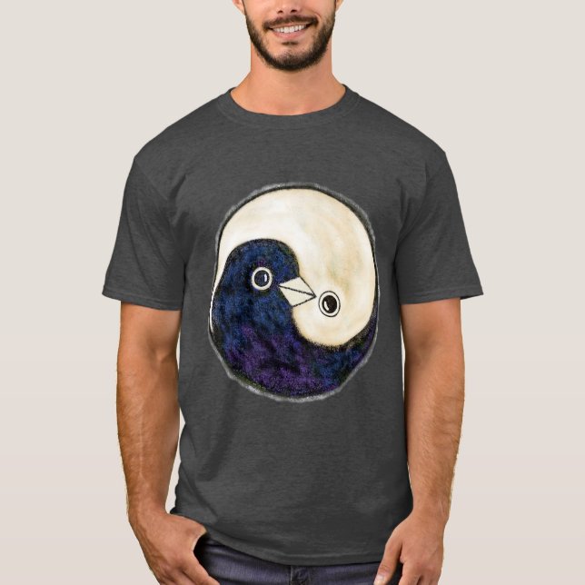 T shirt Yin Yang-designen fredsduvor (Framsida)