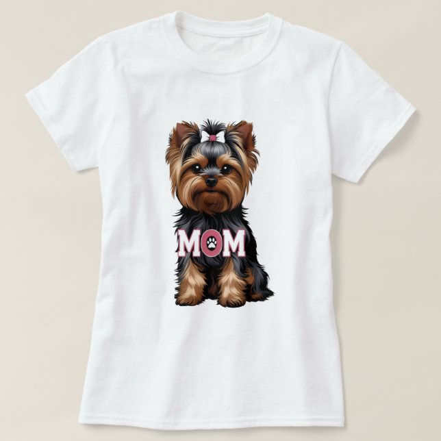 T-Shirt Yorkie Mom (Design framsida)