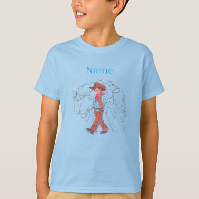 T-Shirt Young Cowboy and Horse (Framsida)