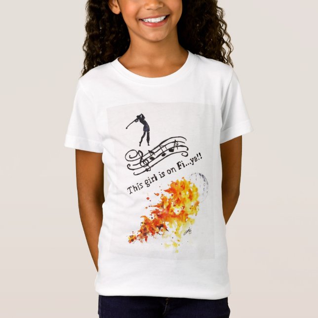 T-Shirt Youth - den här flickan är på eld (Framsida)