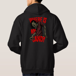 T-Shirt Zombie Candy Hoodie - var är mitt godis?