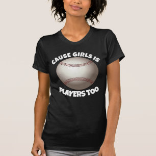 T-SHIRTAR FÖR FLIKAR BASEBALL, SPELARE OCKSÅ T SHIRT