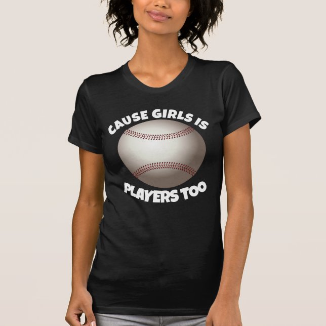 T-SHIRTAR FÖR FLIKAR BASEBALL, SPELARE OCKSÅ T SHIRT (Framsida)