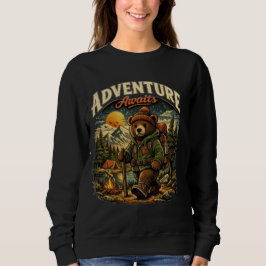 T-ShirtÄventyr Väntar Vintage Björn Vandring Hoodi T Shirt