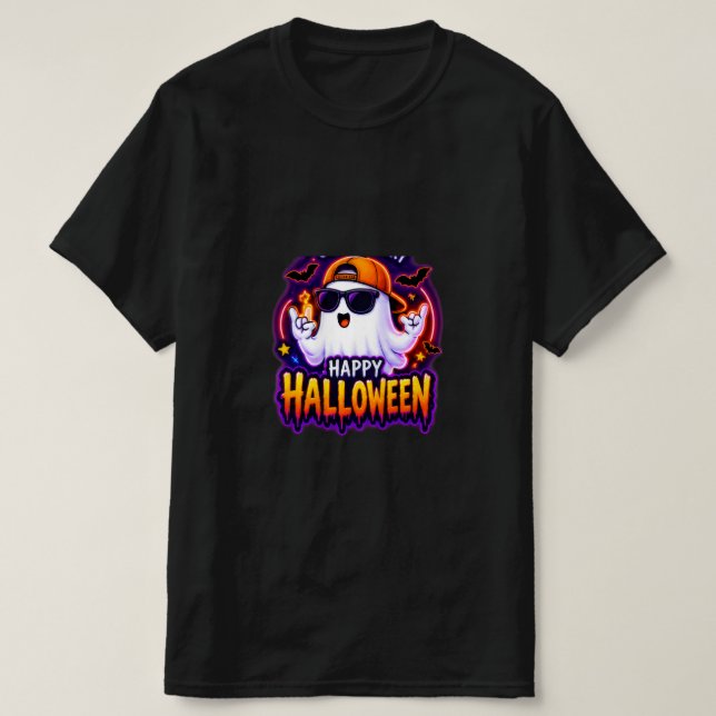 T-ShirtCool Ghost Happy Halloween Tröja (Design framsida)