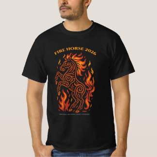 T-ShirtEldhäst 2026 – Zodiak Tatuering Konst T Shirt
