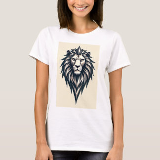 T-ShirtLion-Logotyp: Ett fetstilt, geometriskt lej T Shirt