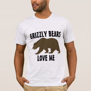 T-Shirtor med GRIZZLY BJÖRNAR ÄLSKAR MIG - skämt T Shirt