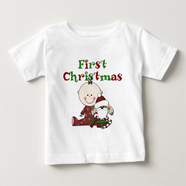 T-shirts av baby och Santa Hund (Framsida)