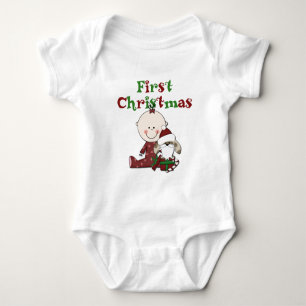 T-shirts av baby och Santa Hund