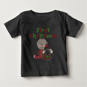 T-shirts av baby och Santa Hund