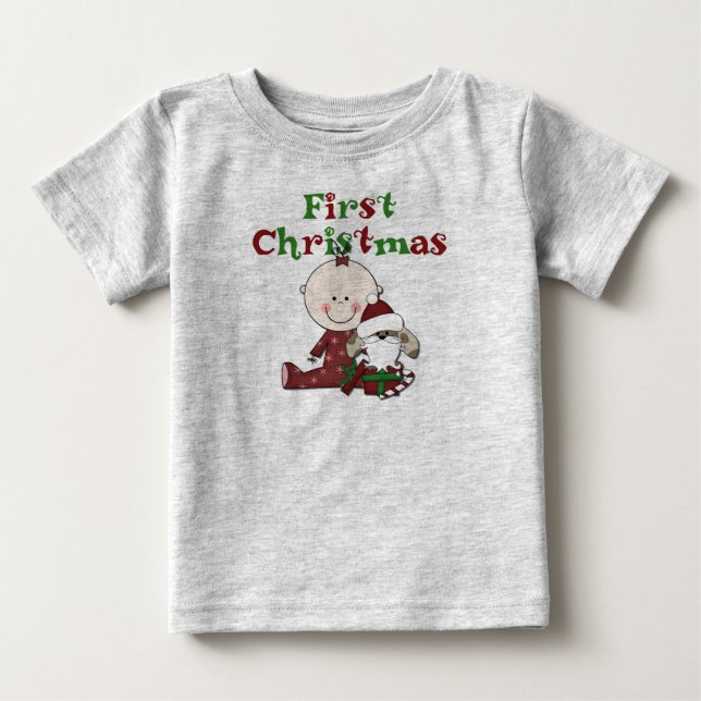 T-shirts av baby och Santa Hund (Framsida)