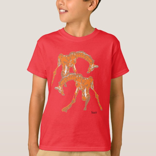 T-SHIRTS BOY'S ELLER NÅGON: GIRAFFES (Framsida)