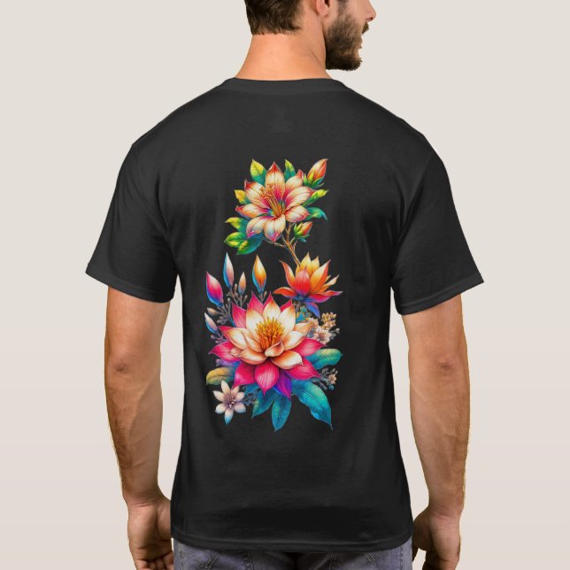 t-shirts design  "Färgrik blomillustration" eller (Baksida)