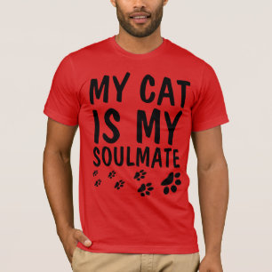 T-shirts för Alla Hjärtans Dag med Katt Själskattn