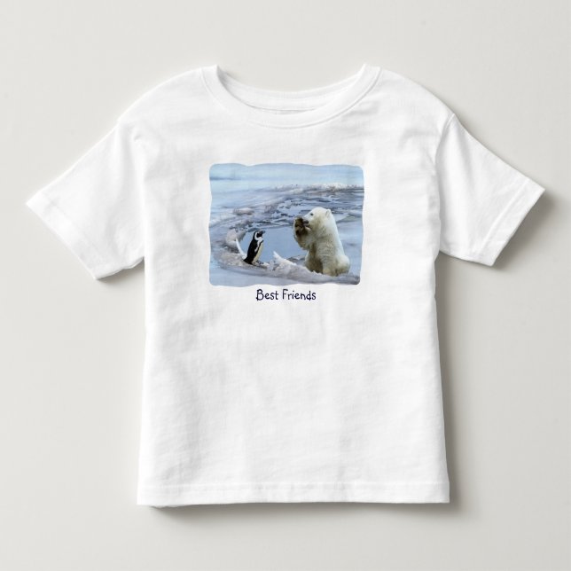 T-shirts för barn: Isbjörnsunge & pingvin bästa vä (Framsida)