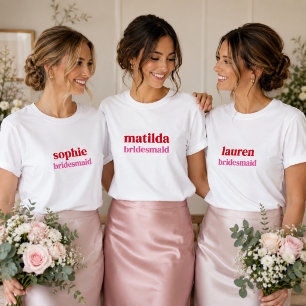 T-shirts för brudtärnor Bröllopsparty och möhipp
