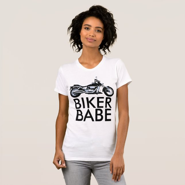 T-shirts för Dam, BIKER BABE (Hel framsida)