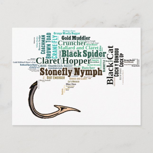 T-Shirts för flugfiske, presenter och nyheter Vykort (Framsida)