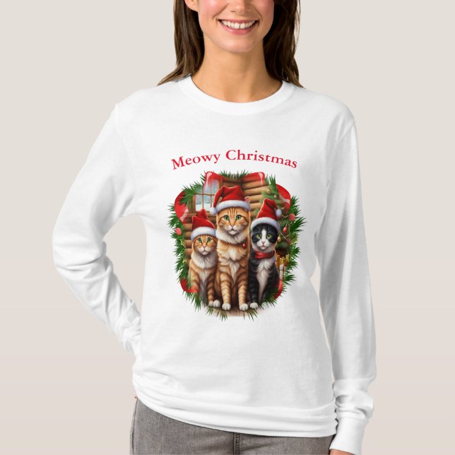 T-shirts för jul, katter (Framsida)
