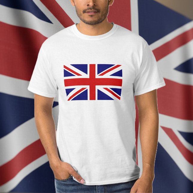 T Shirts med British Union Jack flagga (union jack flag t shirt)