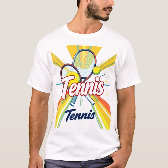 T-Shirts med design av tennis racket och boll (Framsida)