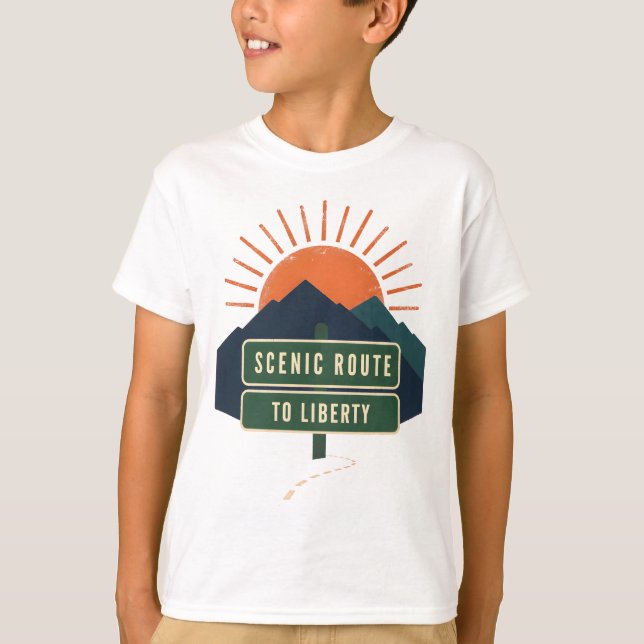 T-Shirts med natursköna vägen till frihet (Framsida)