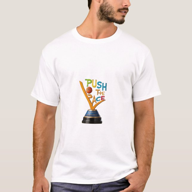 T-shirts med texten "Push the Pace". (Framsida)