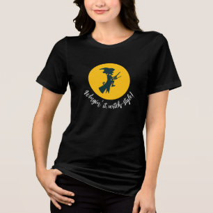 T-shirts med texten Wingin, häxa-stil"