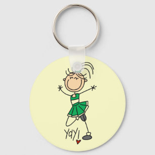 T-shirts och gåvor från grönt Stick figur Cheer Nyckelring