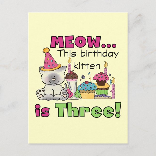 T-shirts och gåvor från kattfödelsedagen vykort (Framsida)