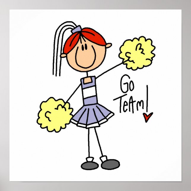 T-shirts och gåvor från lila Stick figur Cheerwrit Poster (Framsidan)