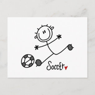 T-shirts och Gift med Stick figur-fotbollsspelare Vykort