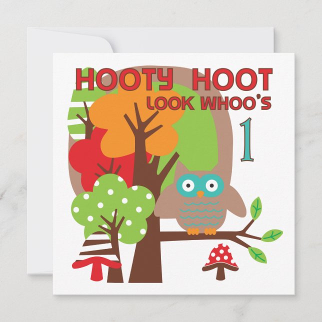 T-shirts och presenter för första födelsedag i ugg inbjudningar (Framsida)